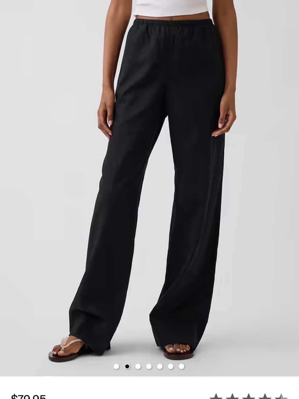 Gap Linen Black Easy Wide Pants